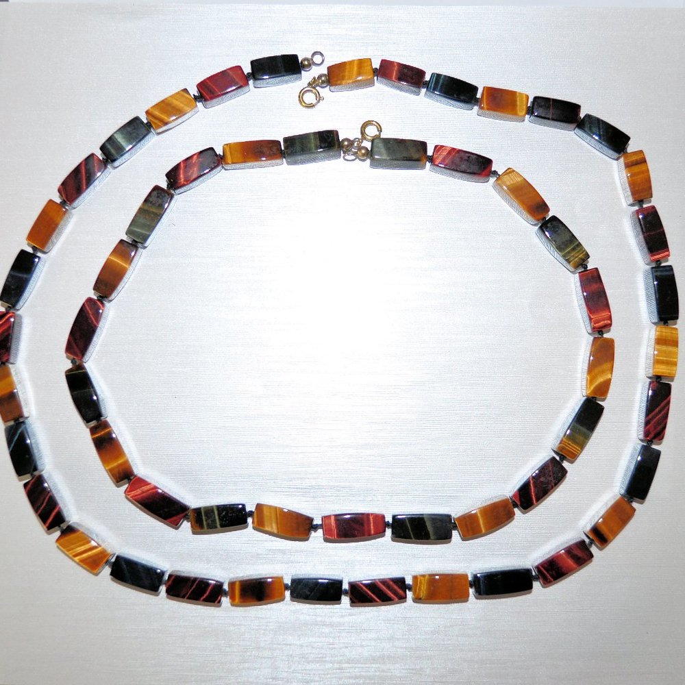 Tiger Eye necklace set - Vintage